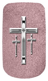 DAROYAL-517-SL-SH-OR Silver 3 Crosses Shimmer Orchid Background